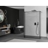 Mexen Kioto paroi de douche autoportante 140 x 30 x 30 cm, cadre noir, gun gray brossé - 800-140-030-222-66-70-030