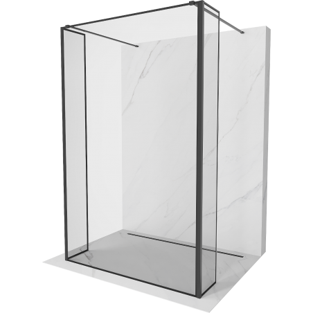Mexen Kioto paroi de douche autonome 140 x 30 x 30 cm, motif noir, noir - 800-140-030-222-70-70-030