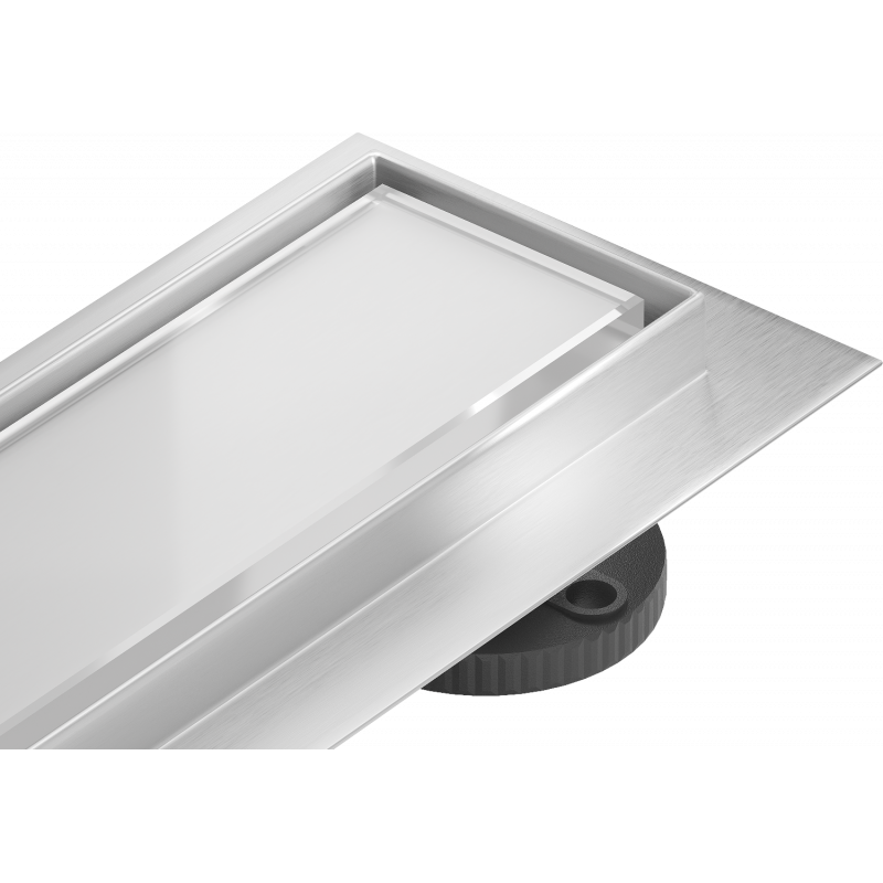Mexen Flat 360° MGW drain linéaire pivotant 60 cm, verre blanc - 1027060-40