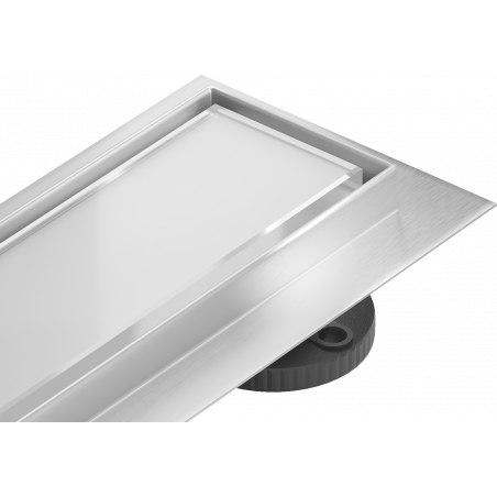 Mexen Flat 360° MGW drain linéaire pivotant 60 cm, verre blanc - 1027060-40