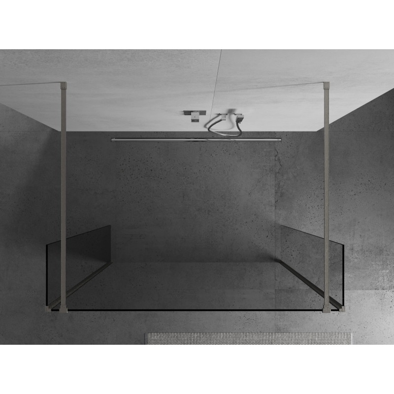 Mexen Kioto Paroi de douche autoportante 95 x 30 x 30 cm, transparente, nickel brossé - 800-095-030-222-97-00-030