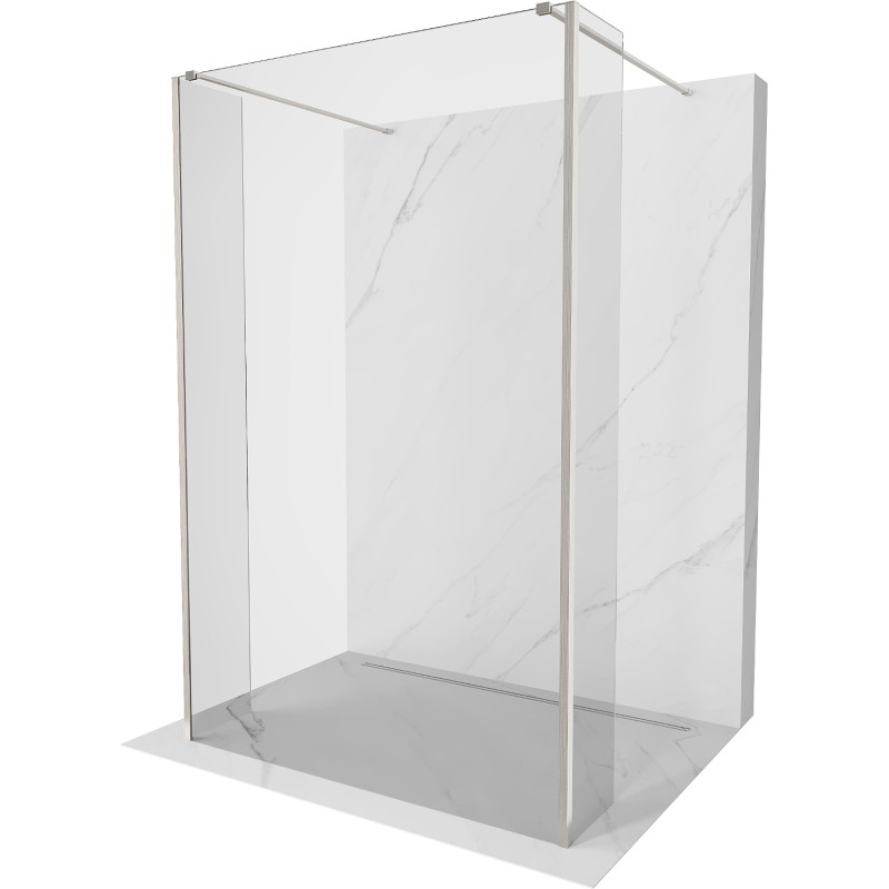 Mexen Kioto Paroi de douche autoportante 95 x 30 x 30 cm, transparente, nickel brossé - 800-095-030-222-97-00-030