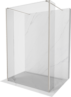 Mexen Kioto Paroi de douche autoportante 100 x 30 x 30 cm, transparent, nickel brossé - 800-100-030-222-97-00-030