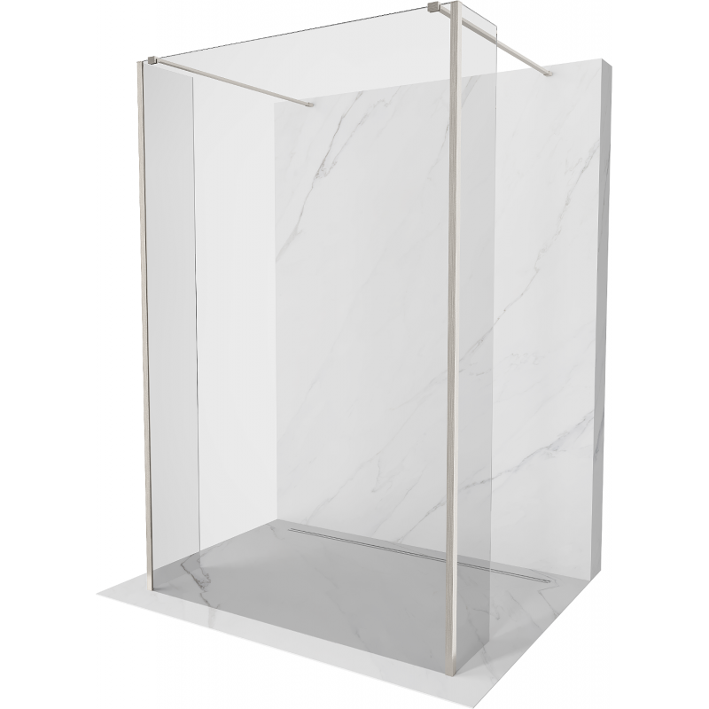 Mexen Kioto Paroi de douche autoportante 115 x 30 x 30 cm, transparente, nickel brossé - 800-115-030-222-97-00-030