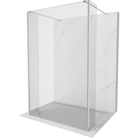 Mexen Kioto paroi de douche autoportante 135 x 30 x 30 cm, transparent, nickel brossé - 800-135-030-222-97-00-030