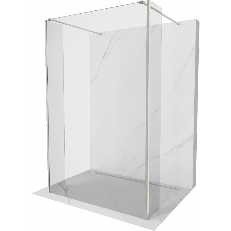 Mexen Kioto paroi de douche autoportante 155 x 30 x 30 cm, transparent, nickel brossé - 800-155-030-222-97-00-030