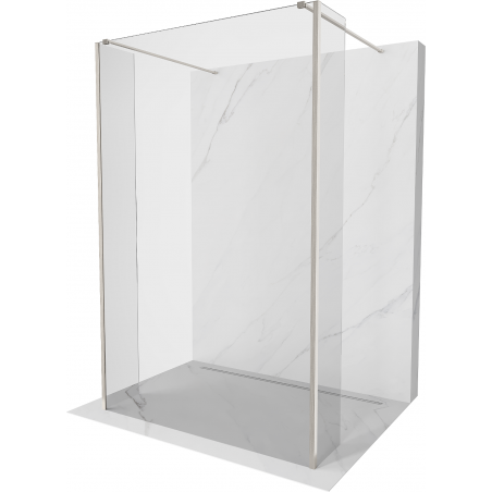 Mexen Kioto paroi de douche libre 155 x 30 x 30 cm, transparent, nickel brossé - 800-155-030-222-97-00-030