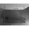 Mexen Kioto paroi de douche libre 155 x 30 x 30 cm, transparent, nickel brossé - 800-155-030-222-97-00-030
