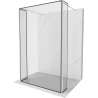 Mexen Kioto paroi de douche autonome 130 x 30 x 30 cm, motif noir, nickel brossé - 800-130-030-222-97-70-030