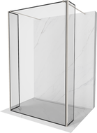 Mexen Kioto paroi de douche autoportante 110 x 30 x 30 cm, cadre noir, nickel brossé - 800-110-030-222-97-70-030