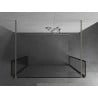 Mexen Kioto paroi de douche autonome 130 x 30 x 30 cm, motif noir, nickel brossé - 800-130-030-222-97-70-030