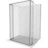 Mexen Kioto paroi de douche libre 90 x 30 x 30 cm, motif noir, nickel brossé - 800-090-030-222-97-70-030