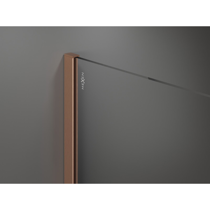 Mexen Kioto paroi de douche Walk-in 85 x 80 cm, transparent, cuivre brossé - 800-085-202-65-00-080