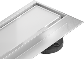 Mexen Flat 360° MGW drain linéaire pivotant 100 cm, verre blanc - 1027100-40