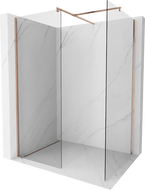 Mexen Kioto paroi de douche Walk-in 95 x 80 cm, transparent, cuivre brossé - 800-095-202-65-00-080