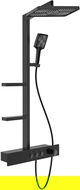 Ensemble de douche apparent avec pommeau de pluie et robinet, noir - 78102-70