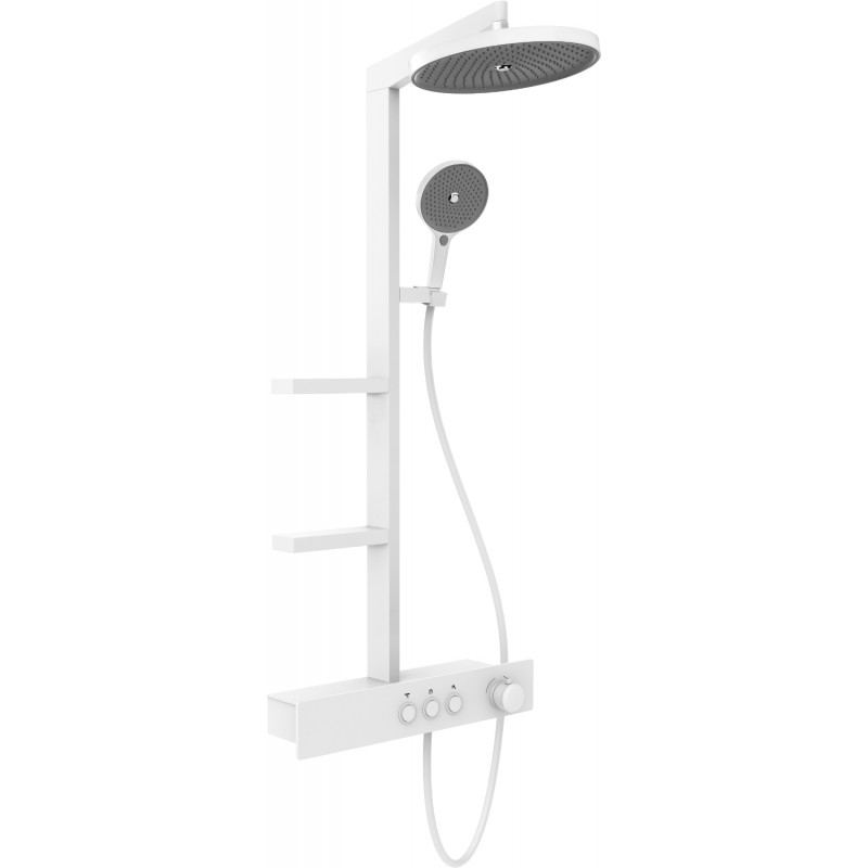 Mexen Plex ensemble de douche en saillie avec douche de tête et robinet, blanc - 78103-20