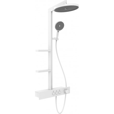 Mexen Plex ensemble de douche en saillie avec douche de tête et robinet, blanc - 78103-20