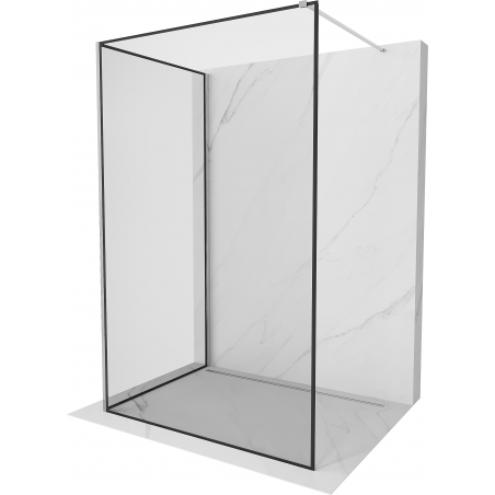Mexen Kioto paroi de douche Walk-in 100 x 70 cm, motif noir, chrome - 800-100-212-01-70-070