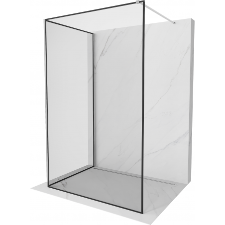 Mexen Kioto paroi de douche Walk-in 140 x 90 cm, cadre noir, chrome - 800-140-212-01-70-090