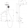 Mexen Plex ensemble de douche en saillie avec douche pluie et robinet, noir - 78103-70