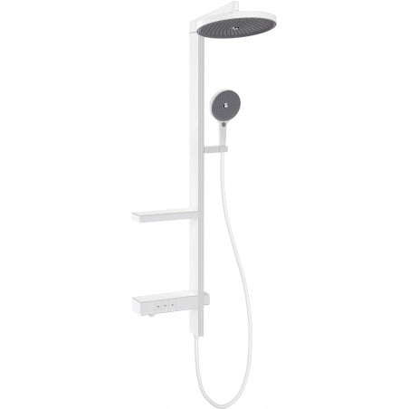 Ensemble de douche sur cloison Mexen Dizzy avec pomme haute et mitigeur, blanc - 78104-20