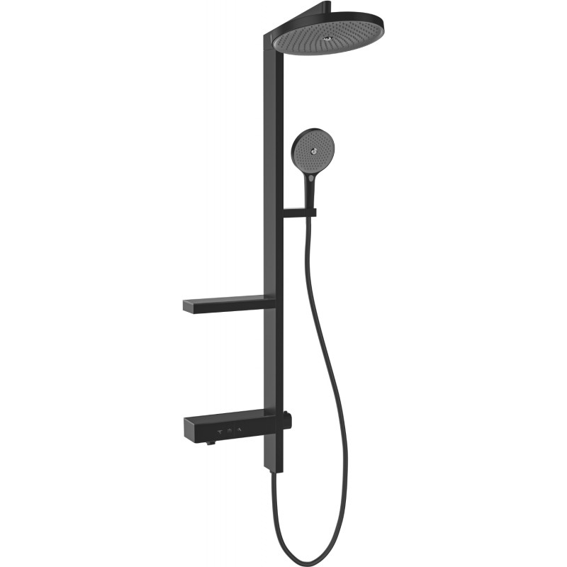 Mexen Dizzy ensemble de douche en saillie avec pomme de douche et robinet, noir - 78104-70