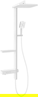 Ensemble de douche encastré Mexen Roar avec pomme de douche et mitigeur, blanc - 78105-20