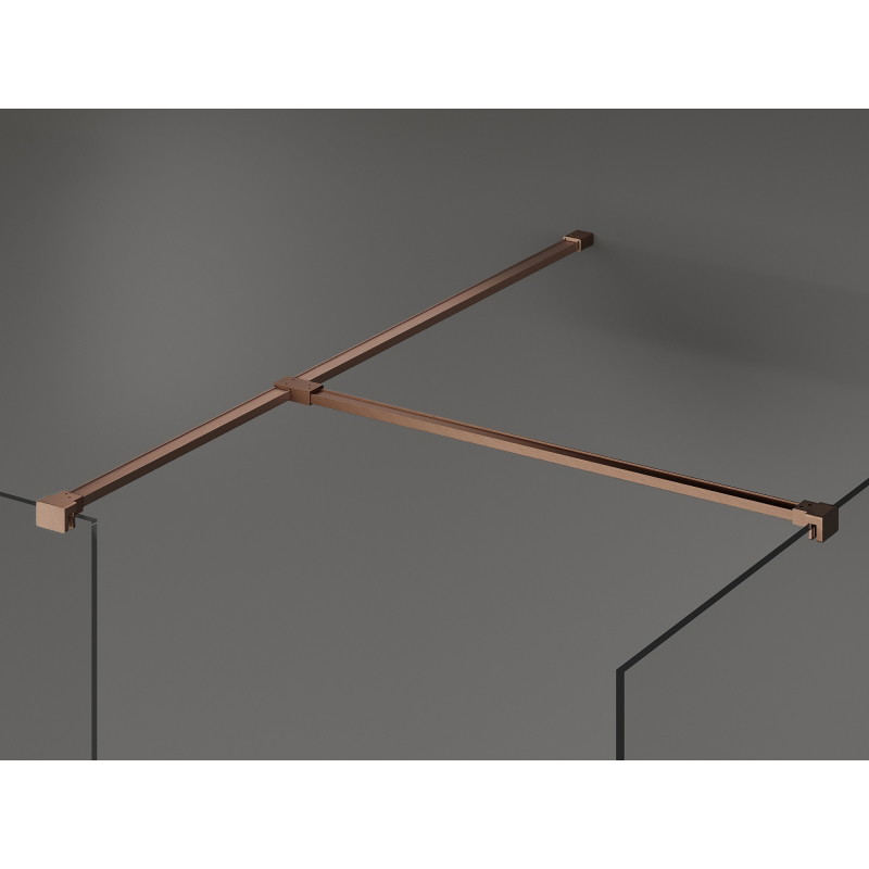Mexen Kioto paroi de douche Walk-in 110 x 95 cm, transparent, cuivre brossé - 800-110-202-65-00-095