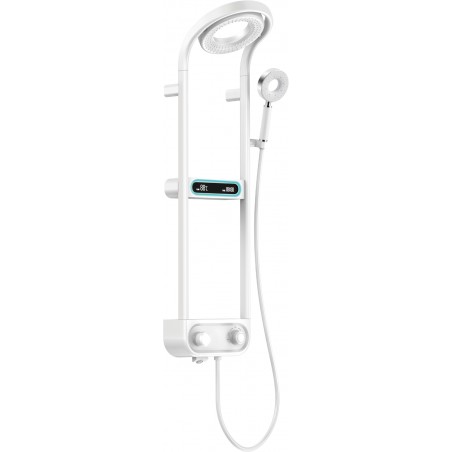 Mexen Peak ensemble de douche extérieur avec pomme de douche et mitigeur, affichage LED, blanc - 78106-20