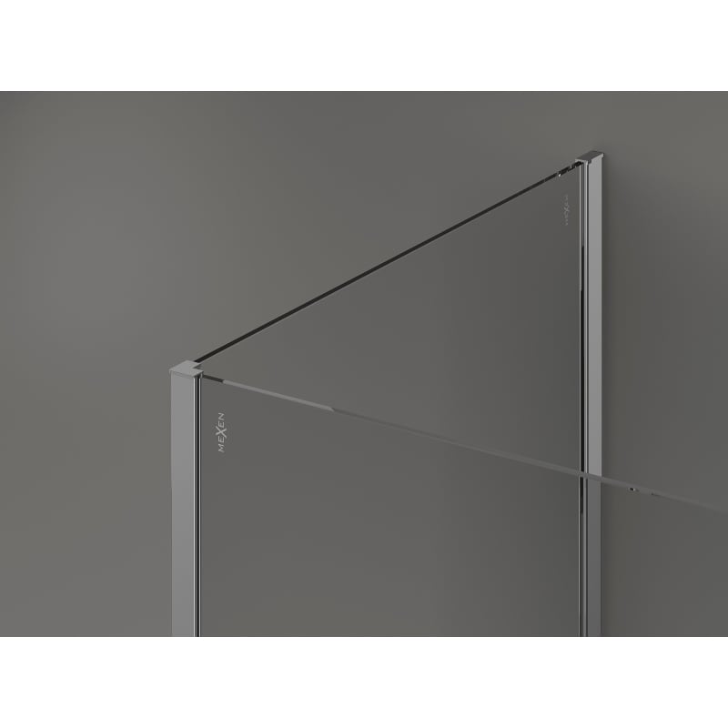 Mexen Kioto paroi de douche Walk-in 100 x 100 cm, cadre noir, chrome - 800-100-212-01-70-100