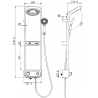 Mexen Peak set de douche en saillie avec pomme de douche et robinet, écran LED, noir - 78106-70