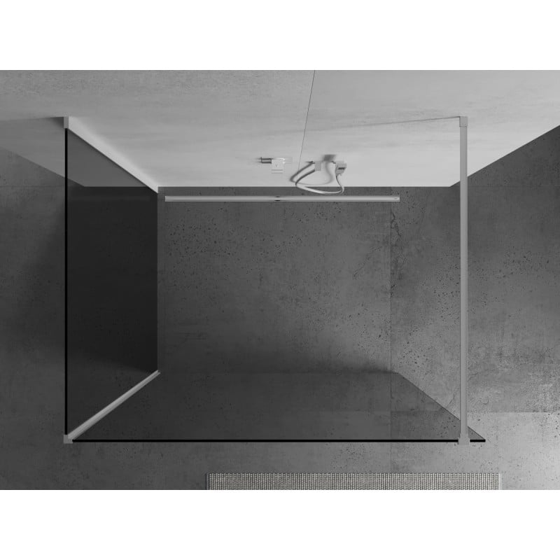 Mexen Kioto paroi de douche Walk-in 140 x 80 cm, transparent, blanc - 800-140-212-20-00-080