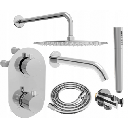 Mexen Kai DR70 ensemble baignoire-douche encastré avec pommeau de douche 30 cm, chrome - 77602DR70301-00