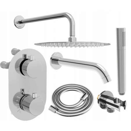 Mexen Kai DR70 ensemble de bain-douche encastré avec pomme de douche 30 cm, chrome - 77602DR70301-00
