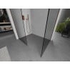 Mexen Kioto paroi de douche Walk-in 170 x 75 cm, transparent, cuivre brossé - 800-170-202-65-00-075