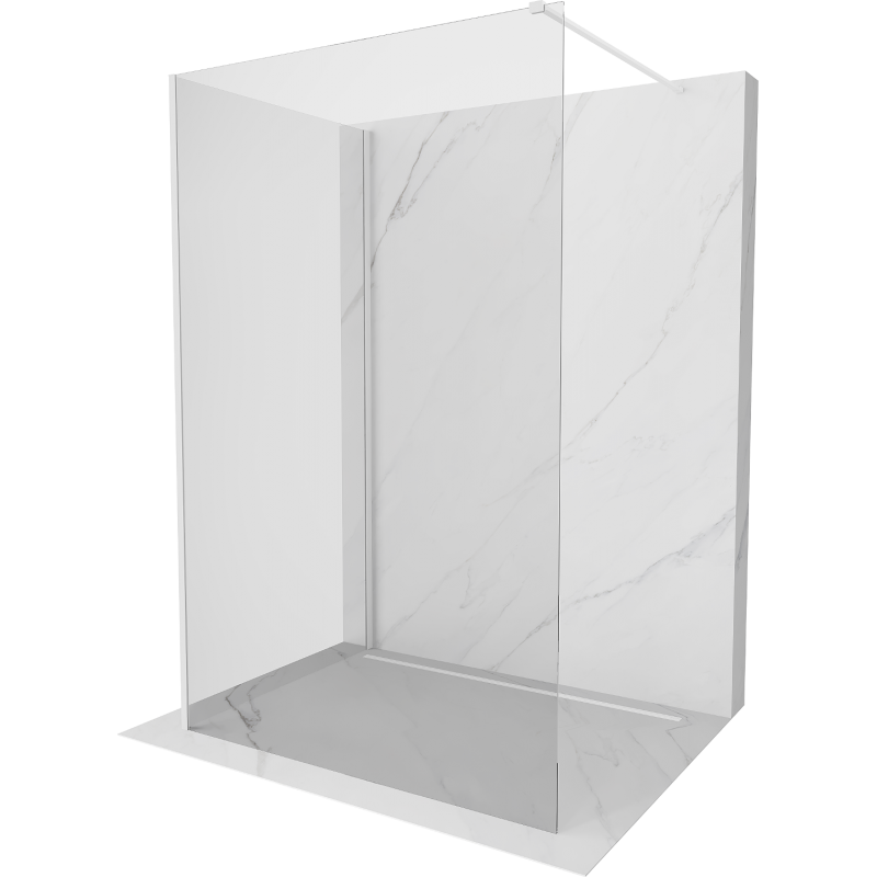 Paroi de douche Mexen Kioto Walk-in 140 x 100 cm, transparent, blanche - 800-140-212-20-00-100