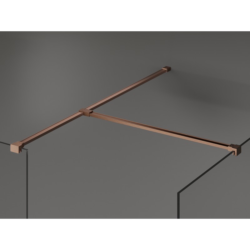 Mexen Kioto paroi de douche Walk-in 170 x 90 cm, transparent, cuivre brossé - 800-170-202-65-00-090
