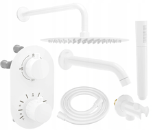 Mexen Kai DR70 ensemble baignoire-douchette encastré avec douche de tête 30 cm, blanc - 77602DR70301-20