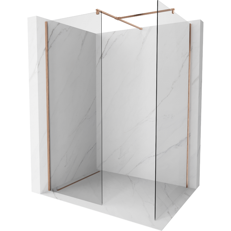 Mexen Kioto paroi de douche Walk-in 170 x 95 cm, transparent, cuivre brossé - 800-170-202-65-00-095