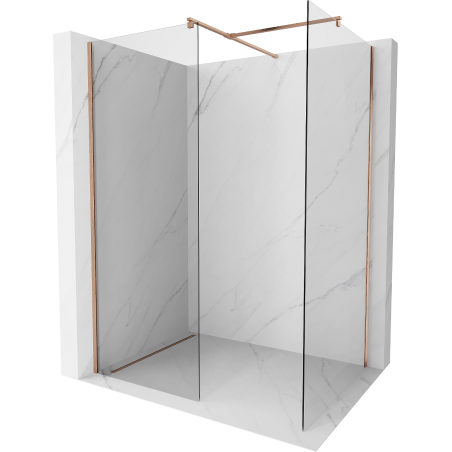 Mexen Kioto paroi de douche Walk-in 180 x 75 cm, transparent, cuivre brossé - 800-180-202-65-00-075