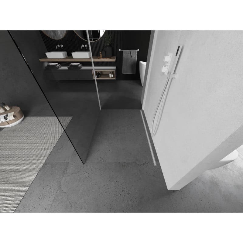 Mexen Kioto paroi de douche Walk-in 110 x 110 cm, transparent, blanc - 800-110-212-20-00-110