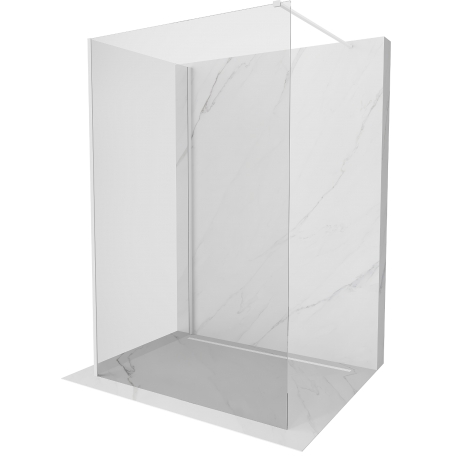 Mexen Kioto paroi de douche Walk-in 130 x 110 cm, transparent, blanc - 800-130-212-20-00-110