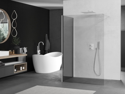 Mexen Kioto cloison de douche Walk-in 130 x 115 cm, transparent, blanc - 800-130-212-20-00-115