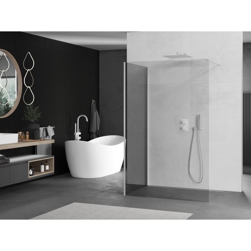Mexen Kioto paroi de douche Walk-in 140 x 120 cm, transparent, blanche - 800-140-212-20-00-120
