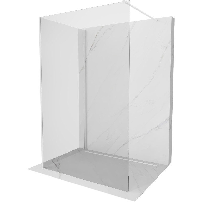 Mexen Kioto paroi de douche Walk-in 140 x 120 cm, transparent, blanche - 800-140-212-20-00-120