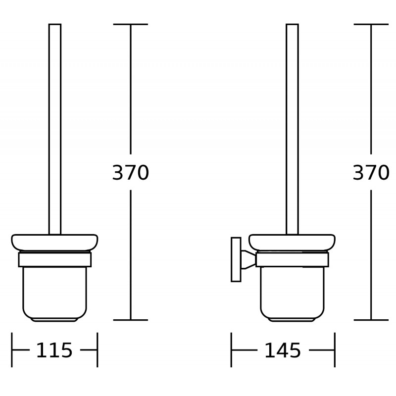 Mexen Rufo brosse de toilette, chrome - 7050950-00