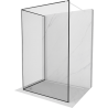 Paroi de douche Mexen Kioto Walk-in 100 x 70 cm, motif noir, blanc - 800-100-212-20-70-070