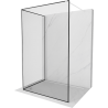 Mexen Kioto paroi de douche Walk-in 120 x 70 cm, cadre noir, blanc - 800-120-212-20-70-070