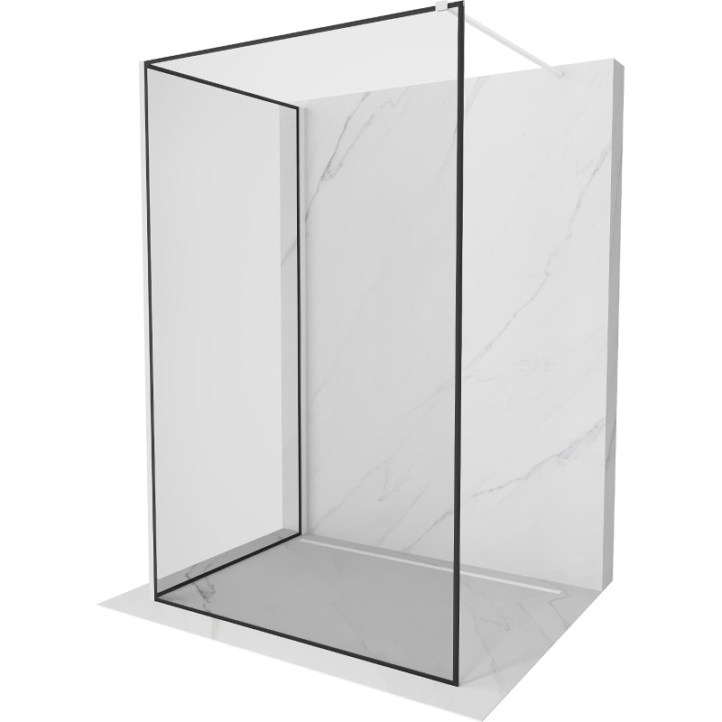 Mexen Kioto paroi de douche Walk-in 110 x 80 cm, cadre noir, blanc - 800-110-212-20-70-080